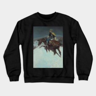 Lone Rider At Night - Vintage Western American Art Crewneck Sweatshirt